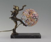 ART DECO FIGURAL LAMP WITH MILLIFIORI 145626