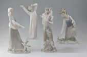 4 LLADRO PORCELAIN FIGURINES: To include