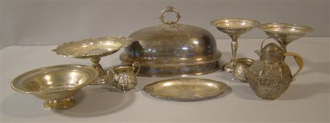 FOUR AMERICAN SILVER FOOTED DISHES 145802