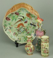 FOUR CHINESE EXPORT FAMILLE ROSE ITEMS