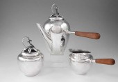 3 PIECE MEXICAN STERLING TEA SET: All