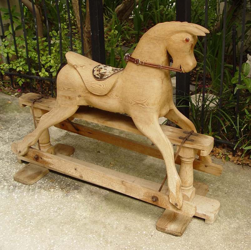 HAND CARVED WOODEN ROCKING HORSE  148745