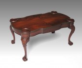 MAHOGANY BALL AND CLAW FOOT COFFEE TABLE: