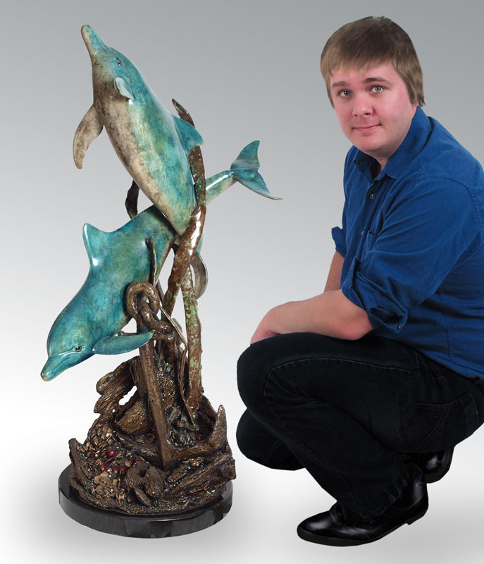 ''LOST TREASURE DOLPHINS'' SCULPTURE BY G.