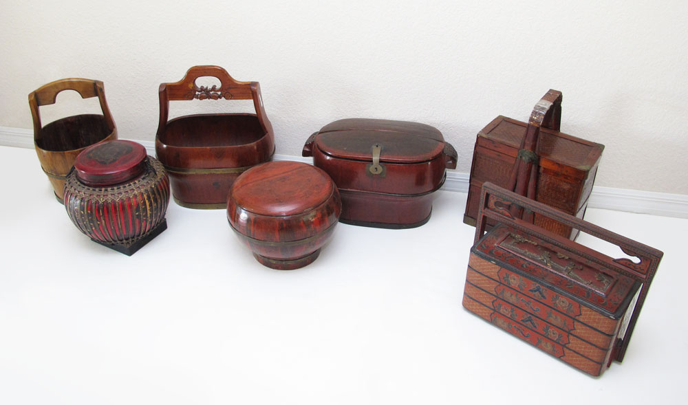 7 CHINESE BASKETS AND CONTAINERS  148ca6