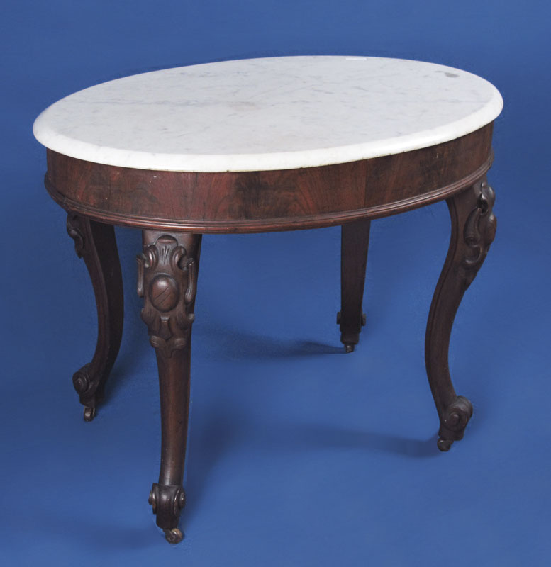 MARBLE TOP VICTORIAN PARLOR TABLE  148d4a