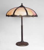 VINTAGE MILLER SLAG GLASS TABLE LAMP: