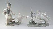 LLADRO PORCELAIN FIGURINES GEESE GROUP