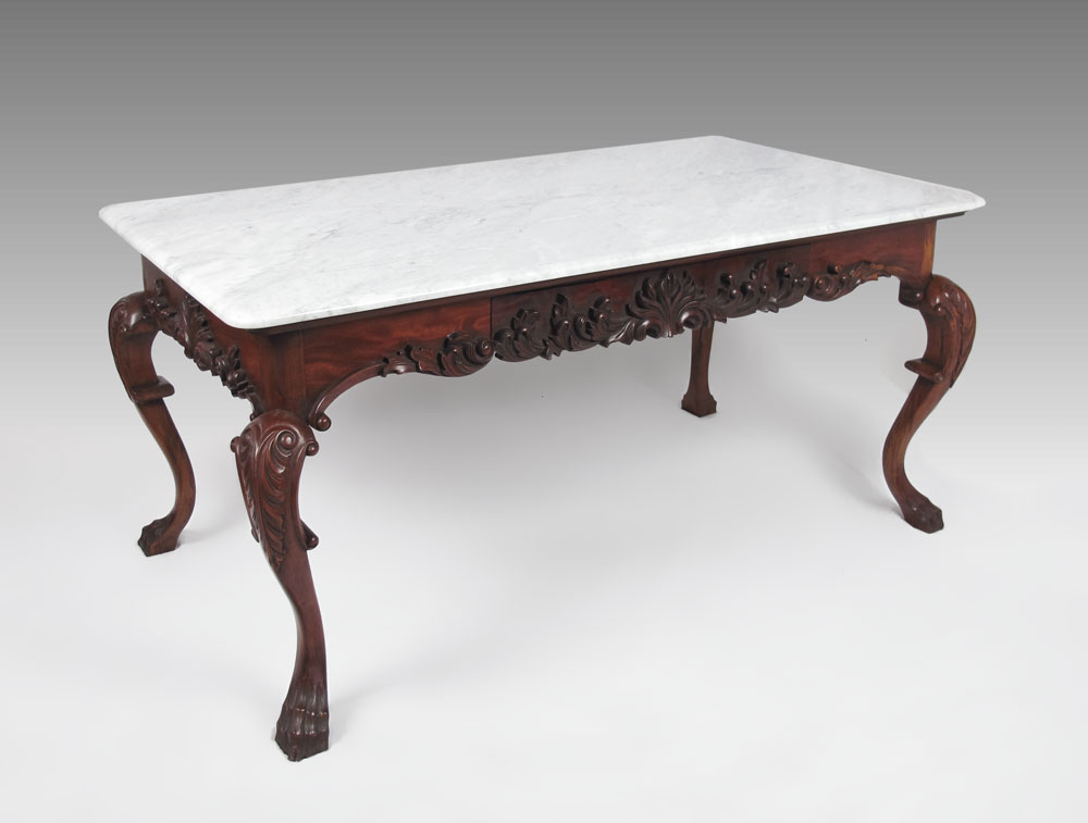 LARGE CARVED MARBLE TOP LIBRARY 149083