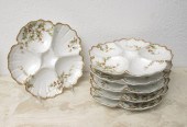 6 FRENCH LIMOGES OYSTER PLATES: Tressemann