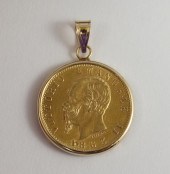 1863 ITALIAN GOLD COIN PENDANT  14918d