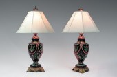 PAIR OF FAMILLE NOIR STYLE LAMPS  149384