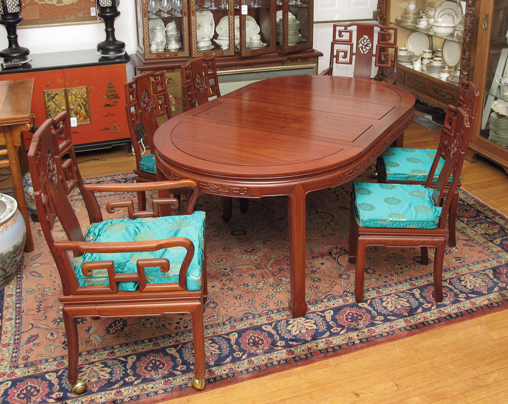 CHINESE DINING TABLE AND CHAIRS  1494a3