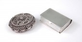 2 MINIATURE SILVER BOXES: Mexican Sterling