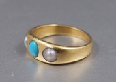 18K VICTORIAN PEARL TURQUOISE 1496b4