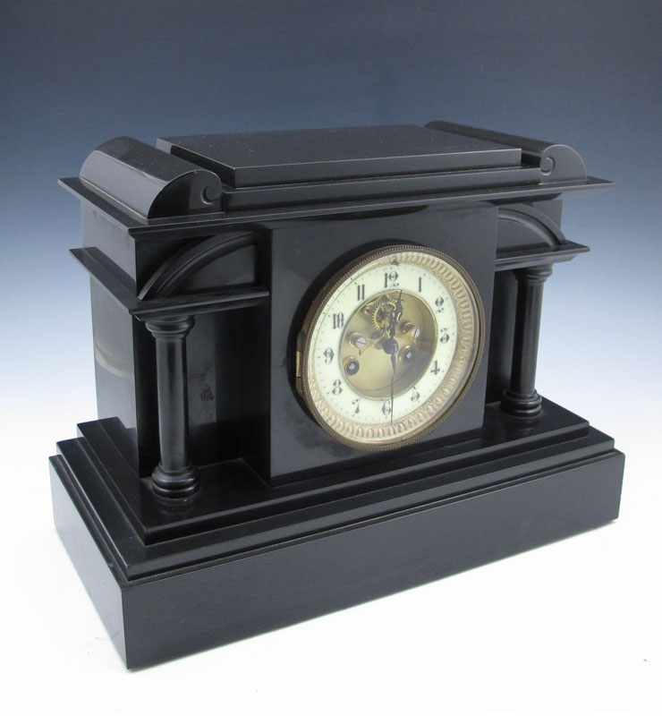 VICTORIAN SLATE MANTLE CLOCK WITH 14740a