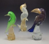 3 MURANO GLASS BIRDS: To include 1)