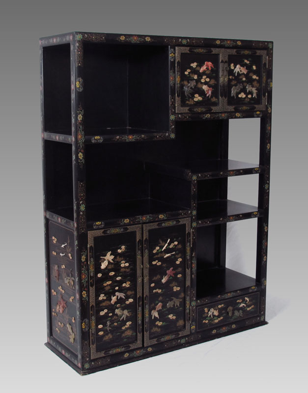 CHINESE LACQUER DISPLAY SHELF ETAGERE  1476f2