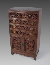 CARVED ORIENTAL CABINET WITH THAI 147745