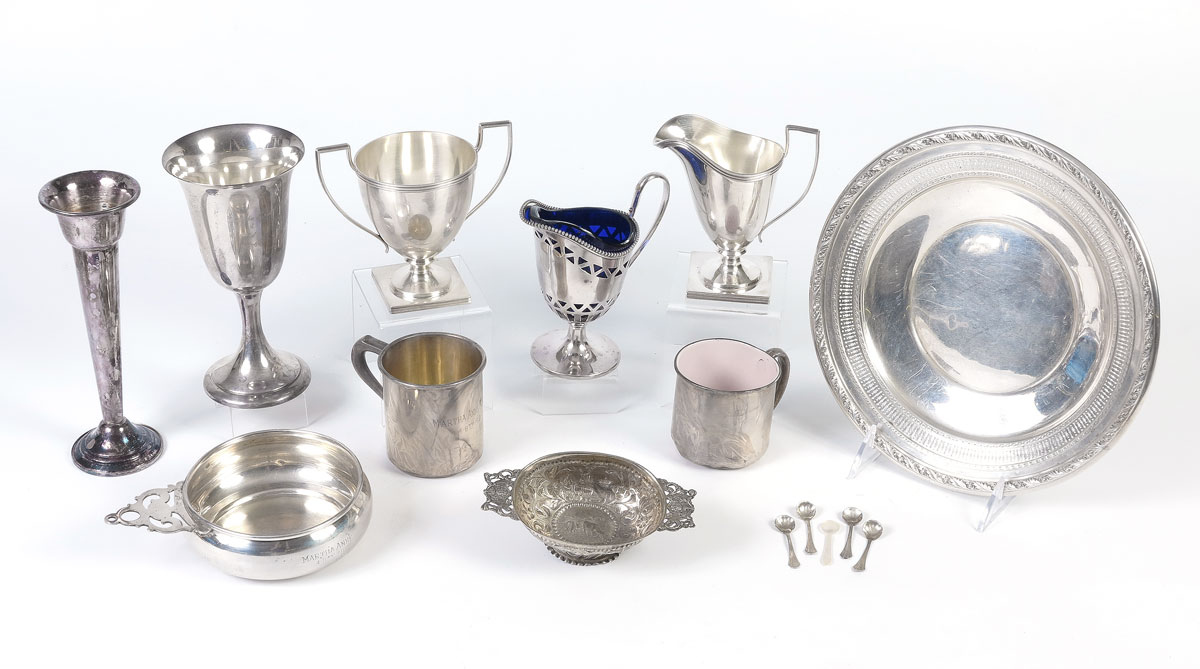 9 PIECE ESTATE COLLECTION OF STERLING 147d0d