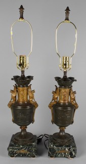 PAIR OF CLASSICAL PATINATED AND 1480eb