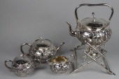 FOUR-PIECE CHINESE EXPORT SILVER TEA