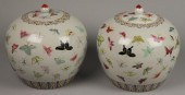 PAIR OF CHINESE FAMILLE ROSE BUTTERFLY  14818c