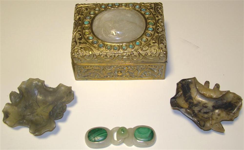 FOUR CHINESE JADE AND HARDSTONE 14819c
