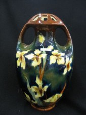 Old Moravian Pottery Vase handpainted