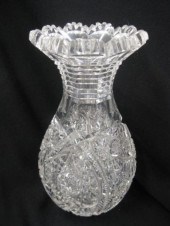 Brilliant Cut Glass Vase fancy starburst