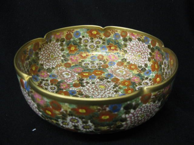 Japanese Satsuma Pottery Bowl elaborate 14aeca