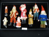 Collection of 8 Antique Santa Figurines