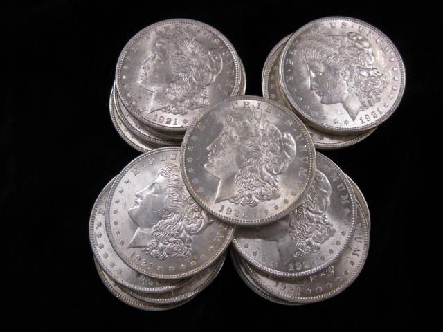 Roll of 20 1921 Morgan Silver Dollars 14b74e