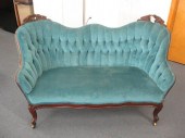 Victorian Love Seat carved double wing