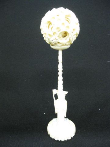 Chinese Carved Ivory Mystery Ball elaborate