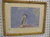 Koichiro Kondo Watercolor Owl on branch