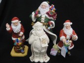 4 Lenox Porcelain Santa Figurines various