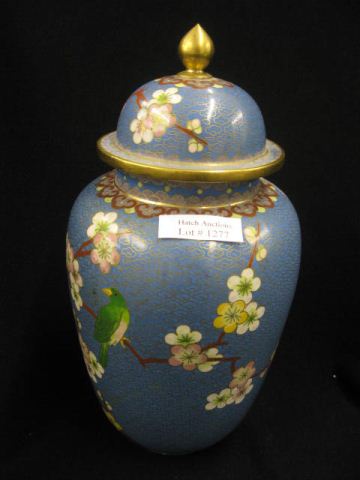 Chinese Cloisonne Covered Jar bird 14bbbf