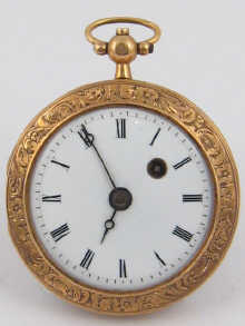 A 20 ct gold French verge fob watch 14bc82