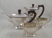 A four piece silver Art Deco tea set