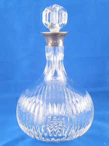 A silver mounted cut glass decanter 149c26