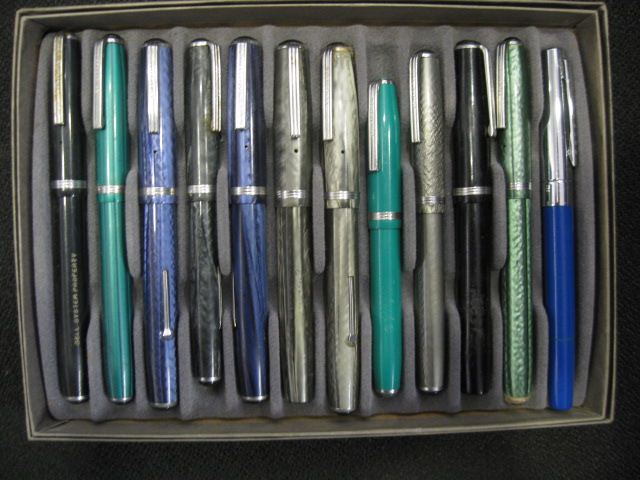 Tray of 12 Old Fountain Pens Esterbrook 14a1ac