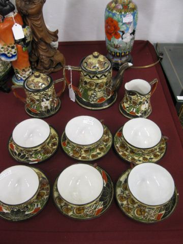 Nippon Satsuma Style Porcelain Tea Set includes