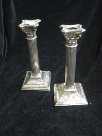 Pair of English Silverplate Candlesticks 14a4be