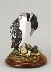 CONTEMPORARY CARVING OF A LOON WITH