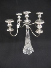 Pairpoint Cut Glass & Silverplate Candelabra