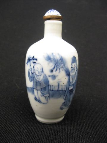 Chinese Snuff Bottle blue white 14d321
