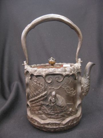 Chinese Bronze Iron Teapot figure 14d6a4