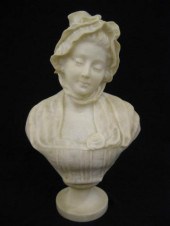Carved Alabaster Bust of a Lady Victorian