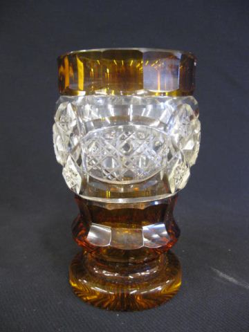 Bohemian Art Glass Goblet golden